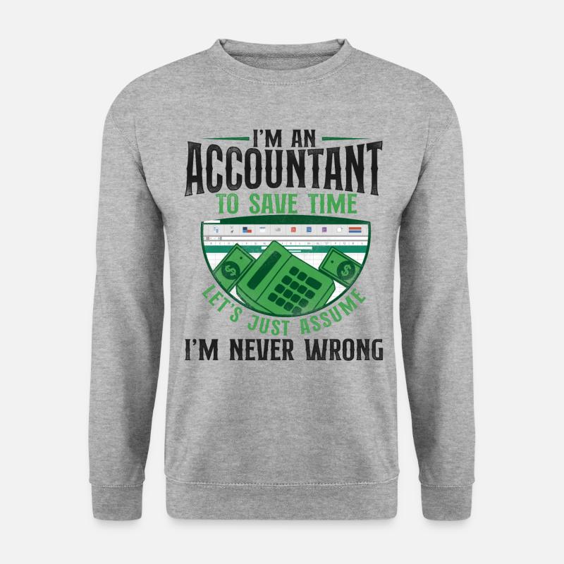 Accountant Bookkeeper Accounting - Unisex Pullover - Weißgrau meliert