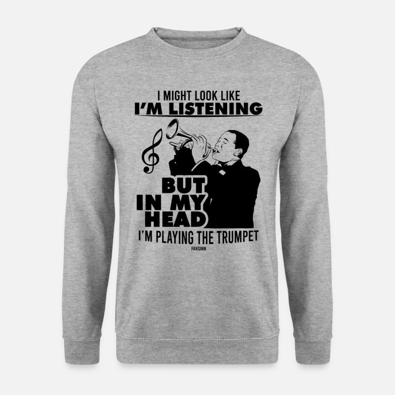 Trompete Musiklehrer Musikschule Musik - Unisex Pullover - Weißgrau meliert
