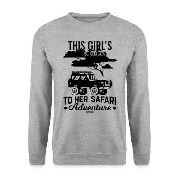 Safari Camping Wilderness Afrique Femme - Sweat-shirt Unisexe - gris chiné - Devant - Alina (178cm) & Michal (187cm)