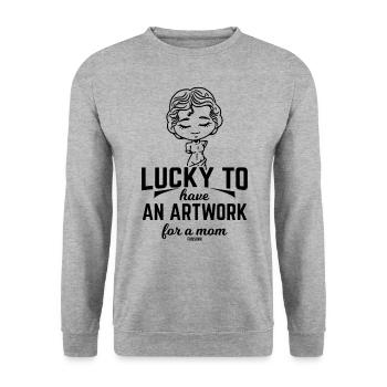 Mother and daughter gift - Unisex Sweatshirt - salt & pepper - Front - Alina (178cm) & Michal (187cm)