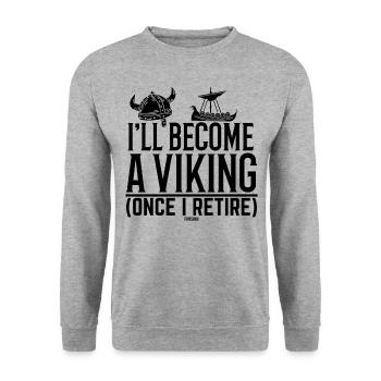 Vikings retired - Unisex Sweatshirt - salt & pepper - Front - Alina (178cm) & Michal (187cm)
