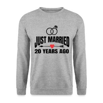 Je viens de me marier il y a 20 ans 20e anniversaire de mariage - Sweat-shirt Unisexe - gris chiné - Devant - Alina (178cm) & Michal (187cm)