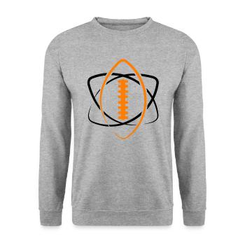 American Football Ball Atom Spieler Lineman Tackle - Unisex Pullover - Weißgrau meliert - Vorne - Alina (178cm) & Michal (187cm)