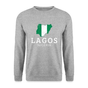 lagos nigeria, nigeria - Unisex Pullover - Weißgrau meliert - Vorne - Alina (178cm) & Michal (187cm)