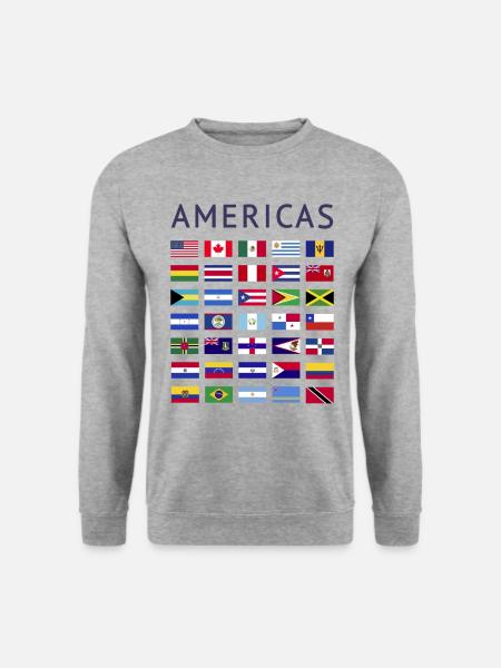 Drapeaux de pays Amérique Drapeaux nationaux d’Amérique - Sweat-shirt Unisexe - gris chiné