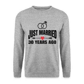 Je viens de me marier il y a 30 ans 30e anniversaire de mariage - Sweat-shirt Unisexe - gris chiné - Devant - Alina (178cm) & Michal (187cm)