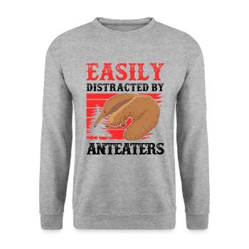 Ameisenbär war abgelenkt Zwergameisenbär - Unisex Pullover - Weißgrau meliert - Vorne - Alina (178cm) & Michal (187cm)