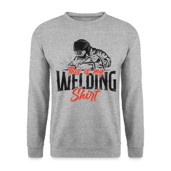 Soudage soudeur vintage C’est mon - Sweat-shirt Unisexe - gris chiné - Devant - Alina (178cm) & Michal (187cm)