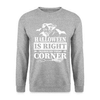 Bald ist Halloween - Unisex Pullover - Weißgrau meliert - Vorne - Alina (178cm) & Michal (187cm)