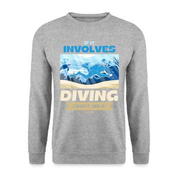 S’il s’agit de plonger, comptez-moi dans - Sweat-shirt Unisexe - gris chiné - Devant - Alina (178cm) & Michal (187cm)