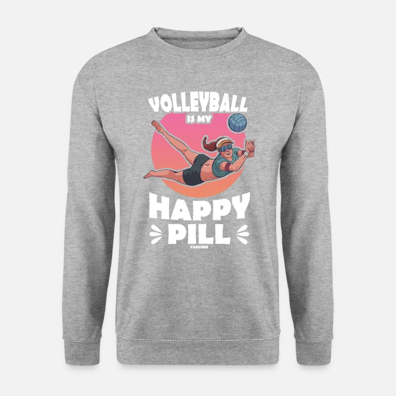 Volleyball - Unisex Pullover - Weißgrau meliert