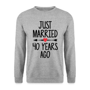 Je viens de me marier il y a 40 ans 40e anniversaire de mariage - Sweat-shirt Unisexe - gris chiné - Devant - Alina (178cm) & Michal (187cm)