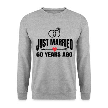 Je viens de me marier il y a 60 ans 60e anniversaire de mariage - Sweat-shirt Unisexe - gris chiné - Devant - Alina (178cm) & Michal (187cm)