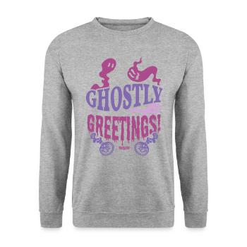 ghostly greetings - Unisex Sweatshirt - salt & pepper - Front - Alina (178cm) & Michal (187cm)