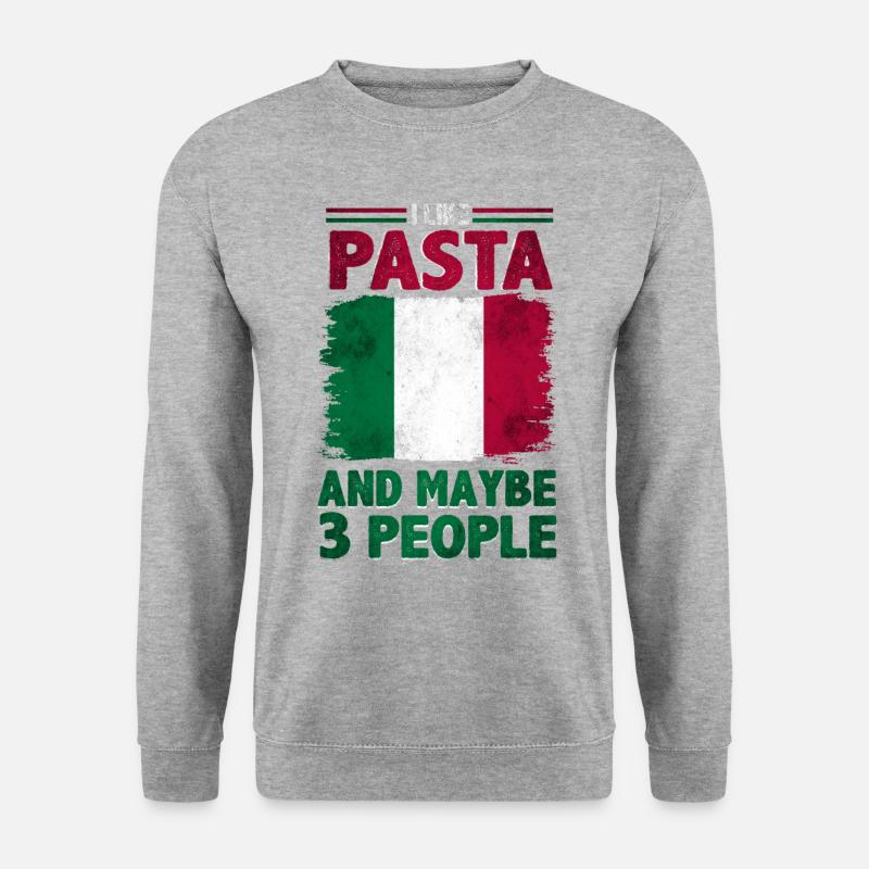 Pasta Italien Essen - Unisex Pullover - Weißgrau meliert