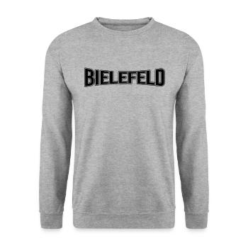 Bielefeld - Unisex Pullover - Weißgrau meliert - Vorne - Alina (178cm) & Michal (187cm)