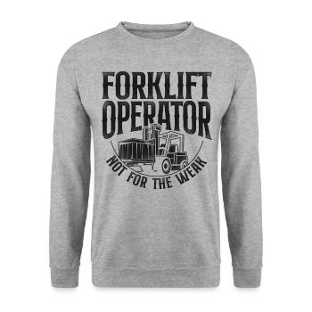 Certified Forklift Truck Operator - Unisex Pullover - Weißgrau meliert - Vorne - Alina (178cm) & Michal (187cm)
