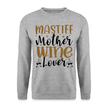Wine Lover MASTIFF Mother - Unisex Pullover - Weißgrau meliert - Vorne - Alina (178cm) & Michal (187cm)