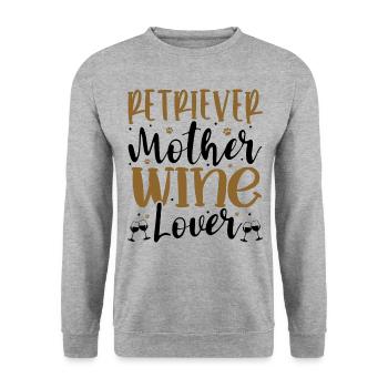 Wine Lover RETRIEVER Mother - Unisex Pullover - Weißgrau meliert - Vorne - Alina (178cm) & Michal (187cm)