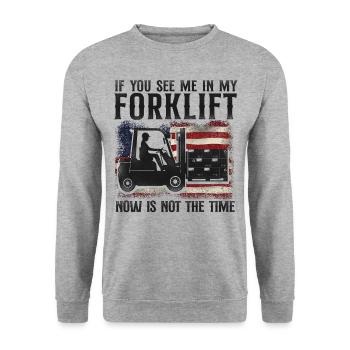 Opérateur de chariot élévateur certifié - Sweat-shirt Unisexe - gris chiné - Devant - Alina (178cm) & Michal (187cm)