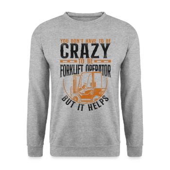 Certified Forklift Truck Operator - Unisex Sweatshirt - salt & pepper - Front - Alina (178cm) & Michal (187cm)
