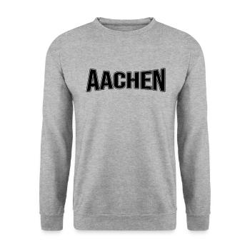 Aachen - Unisex Pullover - Weißgrau meliert - Vorne - Alina (178cm) & Michal (187cm)