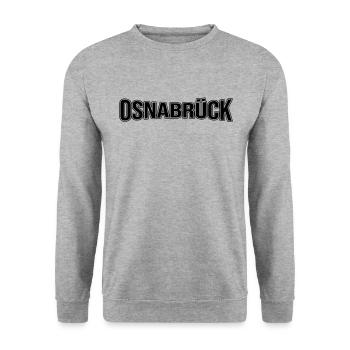 Osnabrück - Unisex Pullover - Weißgrau meliert - Vorne - Alina (178cm) & Michal (187cm)