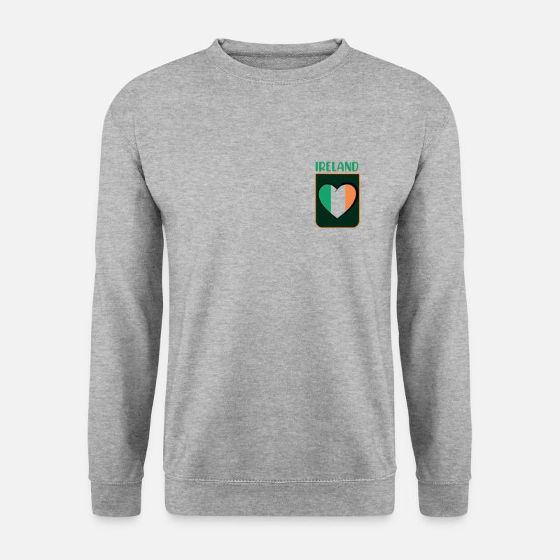 Irland Flagge Irisch - Unisex Pullover - Weißgrau meliert