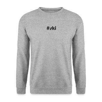 Ski - #ski - Unisex Pullover - Weißgrau meliert - Vorne - Alina (178cm) & Michal (187cm)