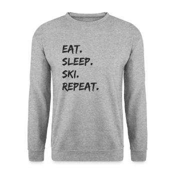 Ski - eat. Sleep. ski. repeat. - Unisex Sweatshirt - salt & pepper - Front - Alina (178cm) & Michal (187cm)