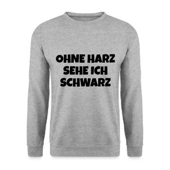 Harz Torfhaus Wanderung Harzer Brocken - Unisex Pullover - Weißgrau meliert - Vorne - Alina (178cm) & Michal (187cm)