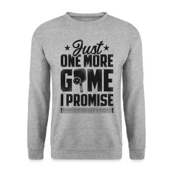 Pickleball Just One More Game I - Unisex Pullover - Weißgrau meliert - Vorne - Alina (178cm) & Michal (187cm)