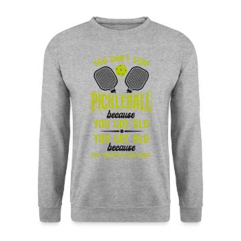 Pickleball Grandma Grandpa You - Unisex Sweatshirt - salt & pepper - Front - Alina (178cm) & Michal (187cm)