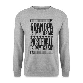 Pickleball Grandpa Grandpa Is My - Unisex Sweatshirt - salt & pepper - Front - Alina (178cm) & Michal (187cm)