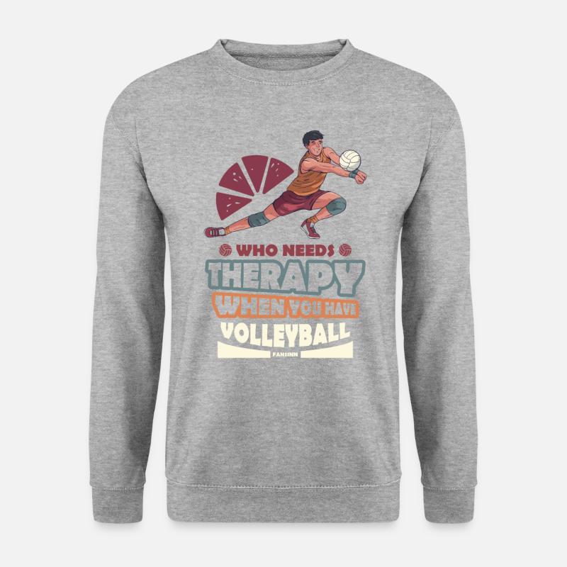 Volleyball Beachvolleyball Geschenk Strand - Unisex Pullover - Weißgrau meliert