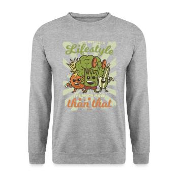 La nutrition végétalienne est plus qu’un simple mode de vie - Sweat-shirt Unisexe - gris chiné - Devant - Alina (178cm) & Michal (187cm)