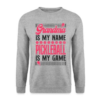Pickleball Grandma Grandma Is My - Unisex Pullover - Weißgrau meliert - Vorne - Alina (178cm) & Michal (187cm)