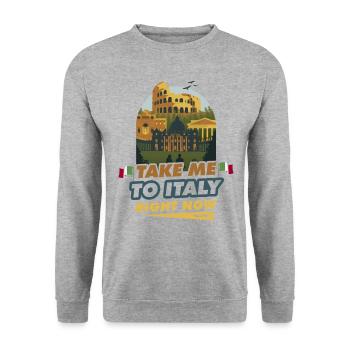Italie - Sweat-shirt Unisexe - gris chiné - Devant - Alina (178cm) & Michal (187cm)
