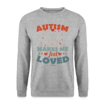 Autism - I feel loved - Unisex Sweatshirt - salt & pepper - Front - Alina (178cm) & Michal (187cm)