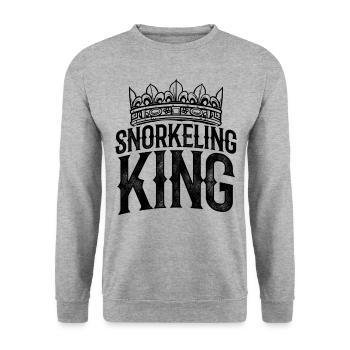 Snorkeling King Scuba Diver Diving Snorkeling Snor - Unisex Pullover - Weißgrau meliert - Vorne - Alina (178cm) & Michal (187cm)