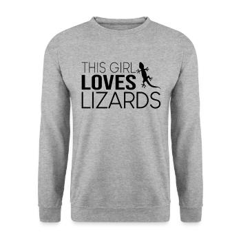 Cette fille aime les lézards - Sweat-shirt Unisexe - gris chiné - Devant - Alina (178cm) & Michal (187cm)