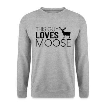 This guy likes moose - Unisex Sweatshirt - salt & pepper - Front - Alina (178cm) & Michal (187cm)