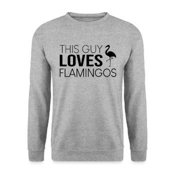 This guy loves flamingos - Unisex Sweatshirt - salt & pepper - Front - Alina (178cm) & Michal (187cm)