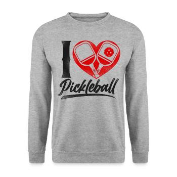 Pickleball Heart I Love Pickleball - Unisex Sweatshirt - salt & pepper - Front - Alina (178cm) & Michal (187cm)