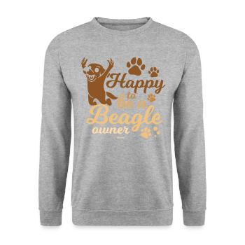 happy dog owner Beagle - Unisex Sweatshirt - salt & pepper - Front - Alina (178cm) & Michal (187cm)
