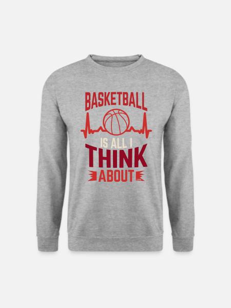 Basketball Cardiogram Heartbeat Gift - Unisex Sweatshirt - salt & pepper