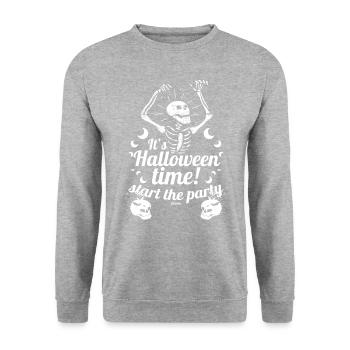 Halloween Skeleton Party - Unisex Sweatshirt - salt & pepper - Front - Alina (178cm) & Michal (187cm)