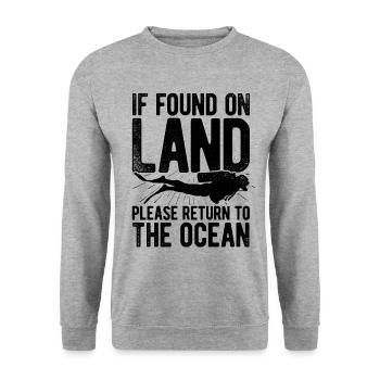 If Found On Land Please Return To The Ocean Scuba - Unisex Pullover - Weißgrau meliert - Vorne - Alina (178cm) & Michal (187cm)