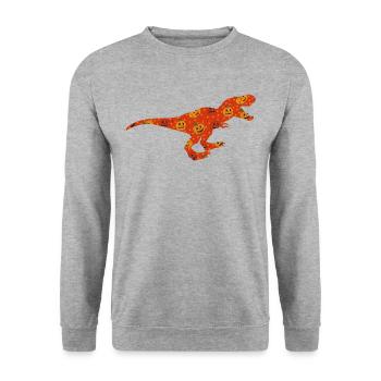Dinosaur T-Rex Tyrannosaurus Rex Halloween - Unisex Sweatshirt - salt & pepper - Front - Alina (178cm) & Michal (187cm)