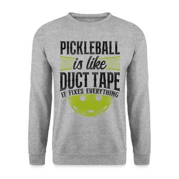 Pickleball Pickleball Is Like Duct - Unisex Sweatshirt - salt & pepper - Front - Alina (178cm) & Michal (187cm)